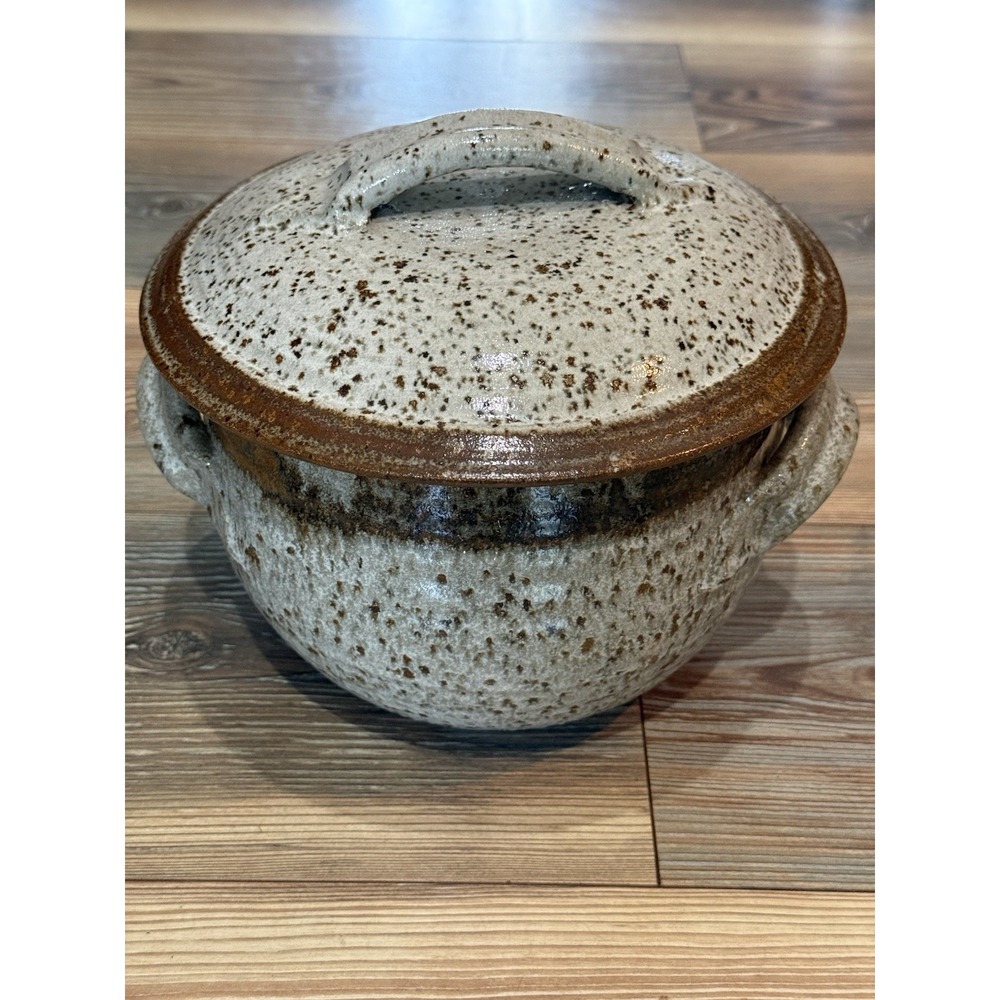 Speckled Grey Ceramic Baking Stew Pot With Lid